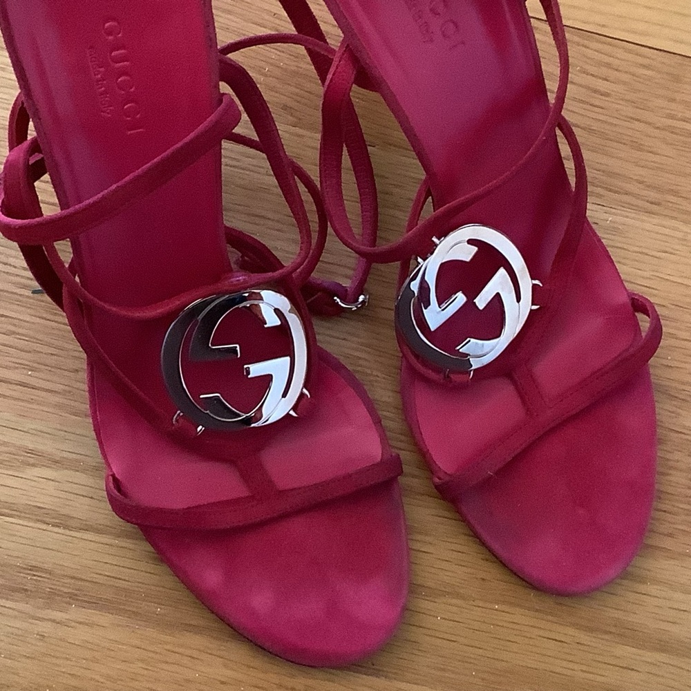 Gucci Strappy Suede Heels